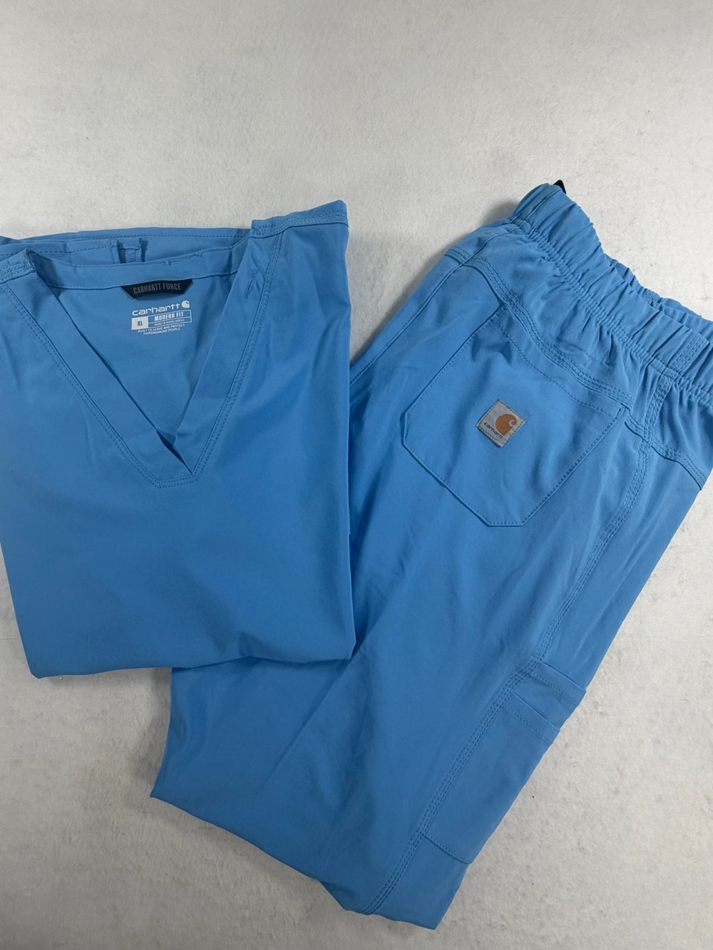 Carhartt Force Scrub Set XL Ceil Blue Jogger Pants Modern Fit Women’s